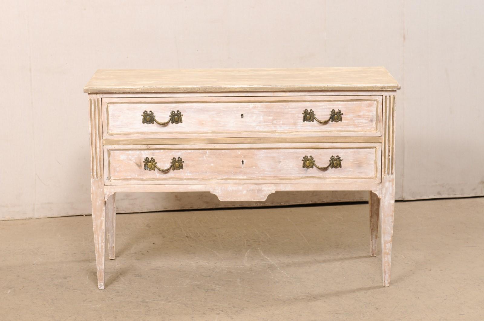 Italian Neoclassical Style Raised Two-Drawer Chest, Mid-20th Century In Good Condition In Atlanta, GA