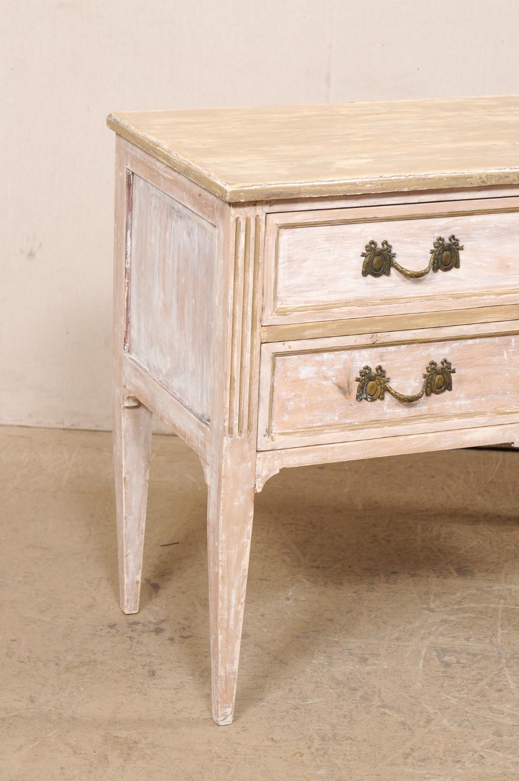 Wood Italian Neoclassical Style Raised Two-Drawer Chest, Mid-20th Century