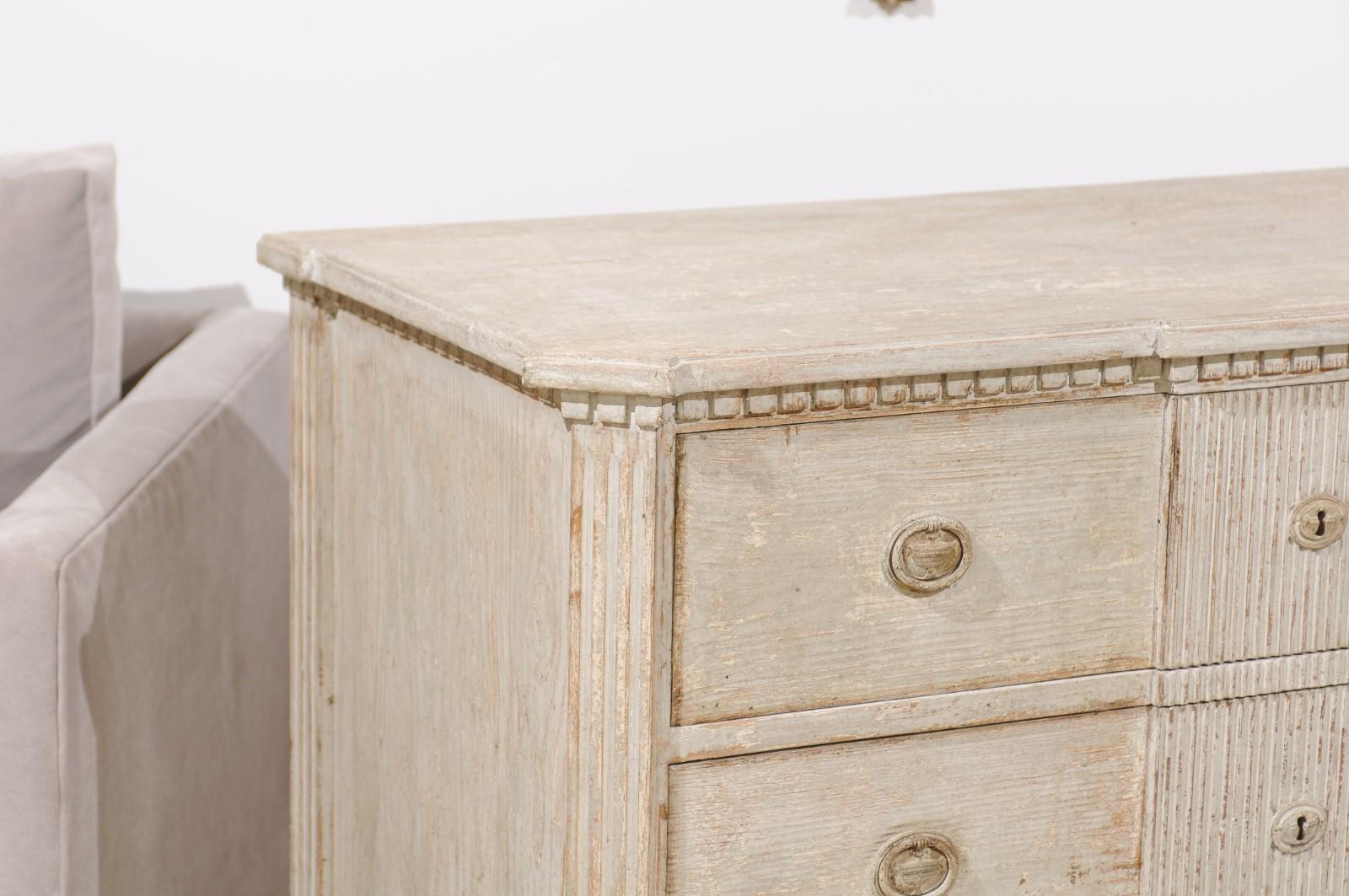 Italian Neoclassical Style Reclaimed Pine Three-Drawer Commode with Grey Finish 6