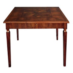 Italian Neoclassical Style Square 2-Drawer Game Table