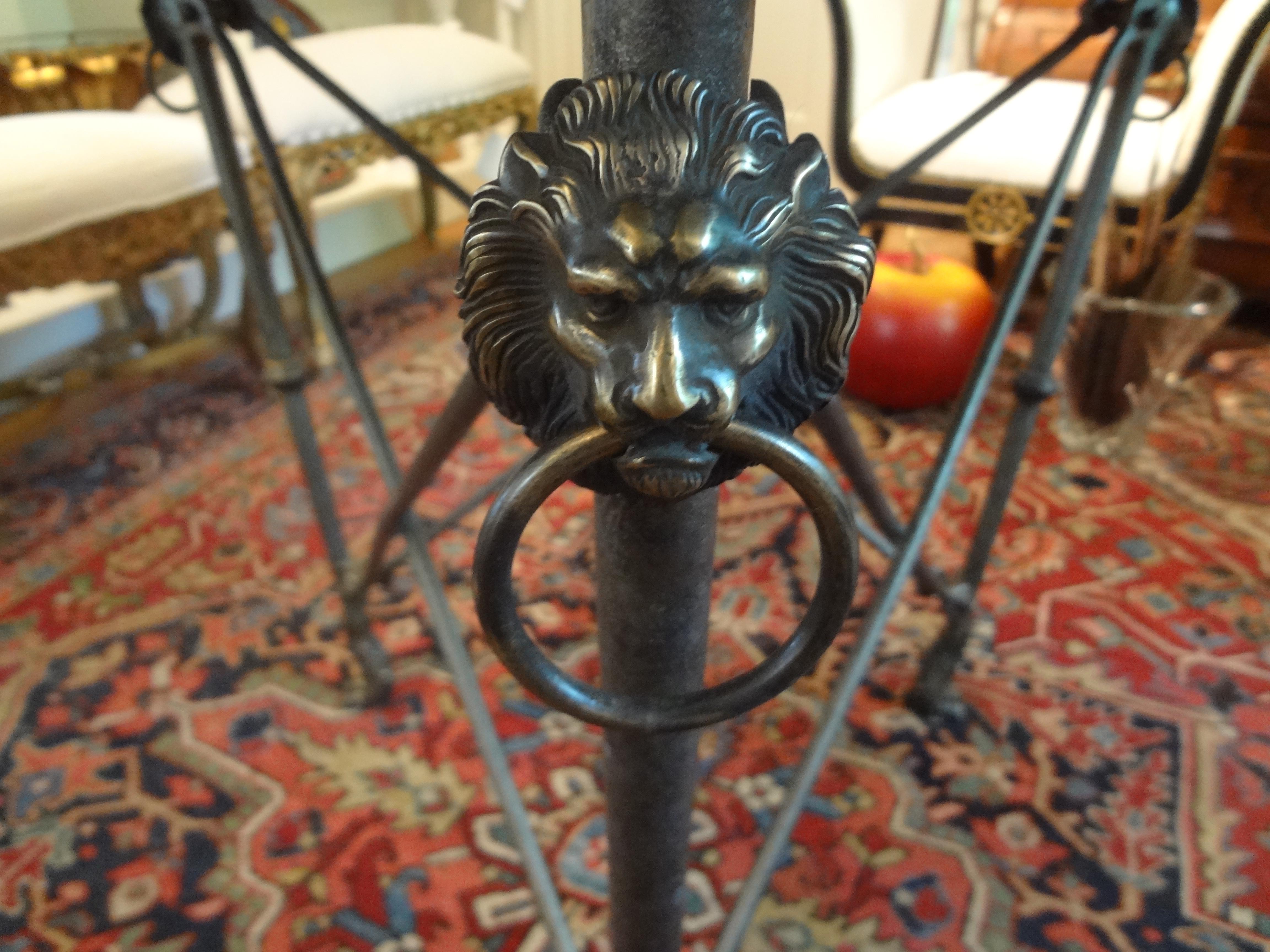 Late 20th Century Italian Steel and Bronze Center Table