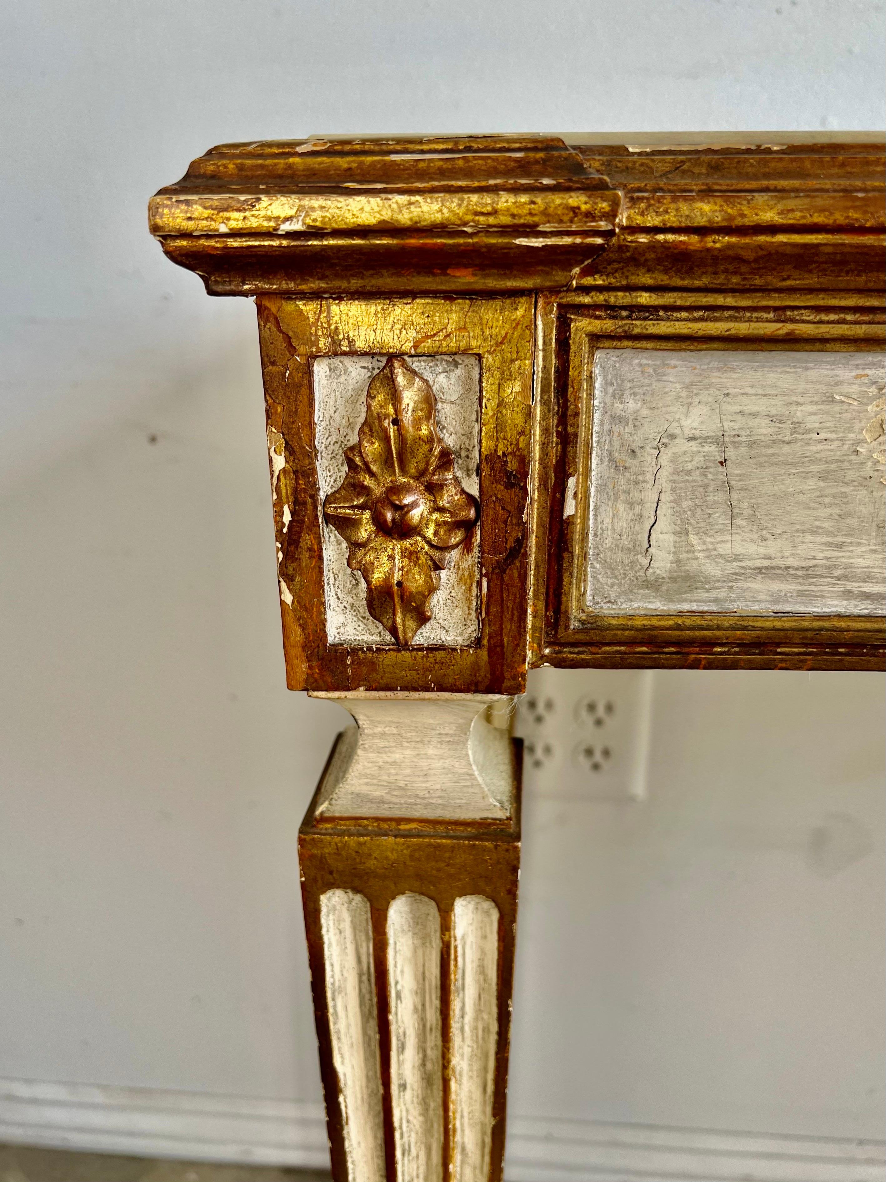 Mid-20th Century Italian Neoclassical Style Table w/ Carrera Marble Top