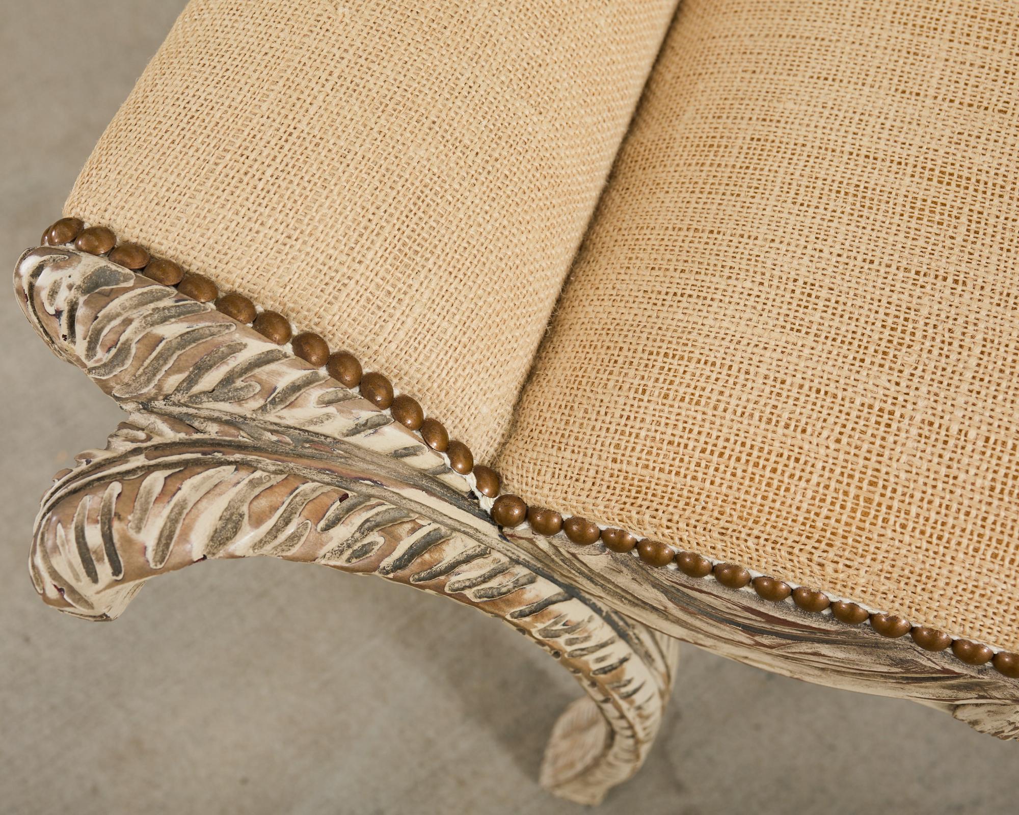 Italian Neoclassical Style Trompe l'oeil Carved Bench Seat For Sale 7