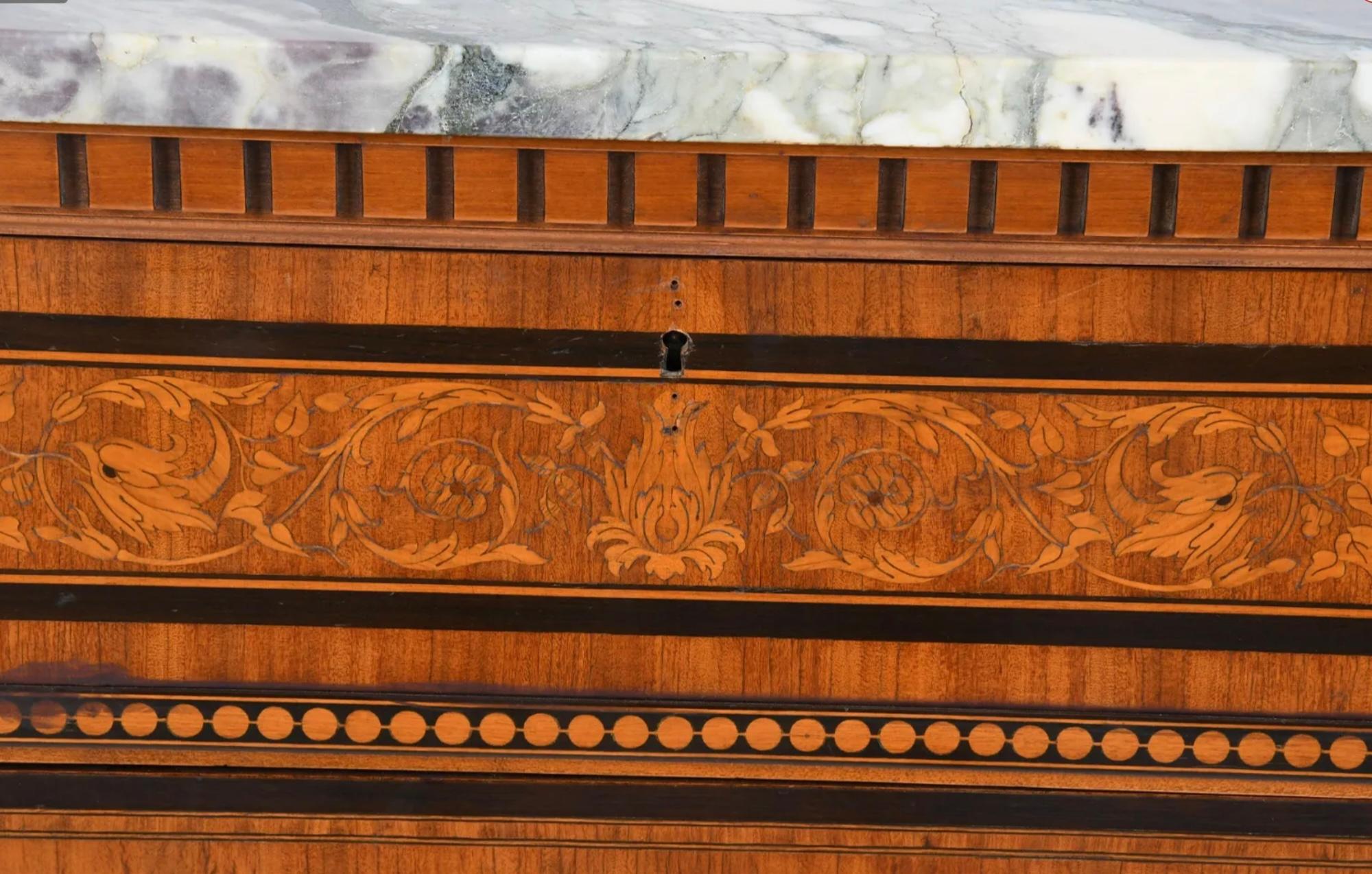 Italian Neoclassical Style Walnut Side Cabinet In Good Condition For Sale In Bradenton, FL