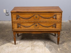 Italian Neoclassical Style Walnut Two-Drawer Chest, 20th Century