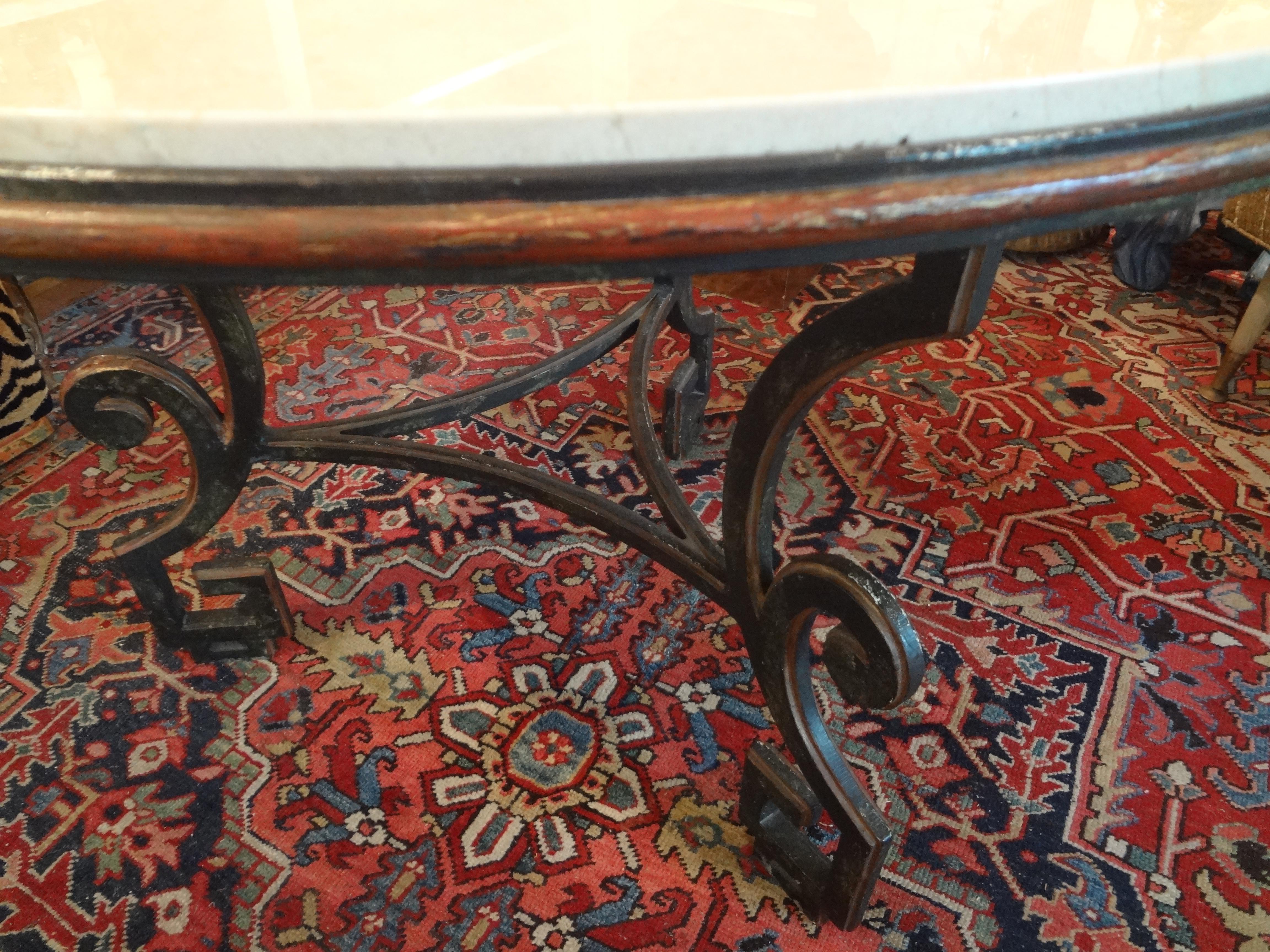 Italian Wrought Iron Center Table, Neoclassical Style 4