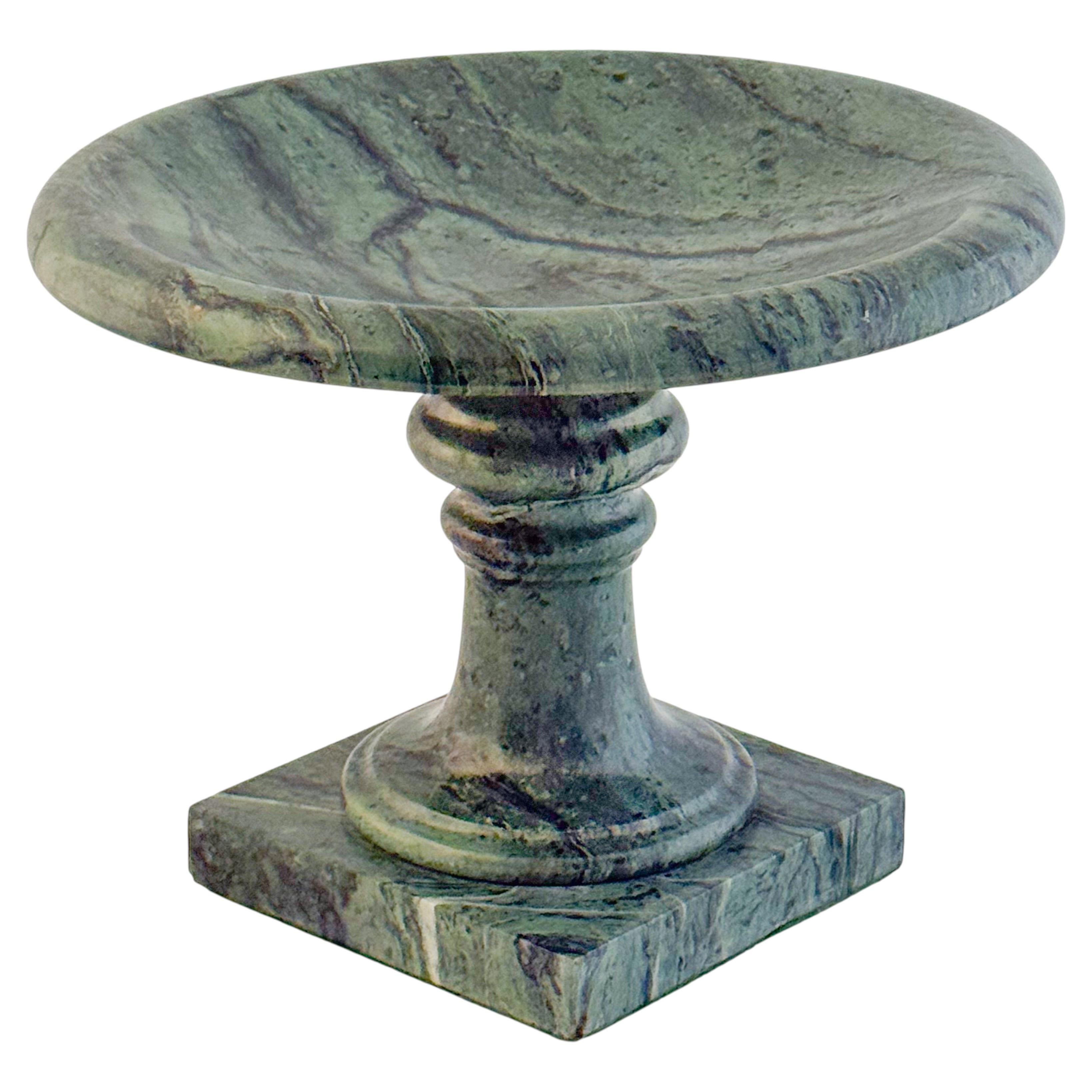 Italian Neoclassical Tazza or Pedestal Bowl of Figured Green Marble