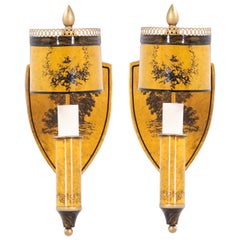 Italian Neoclassical Tole Painted Sconces Italian Neoclassical Tole Painted Sconces