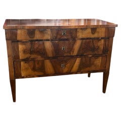 Italian Neoclassical Walnut Commode With Walnut Veneer