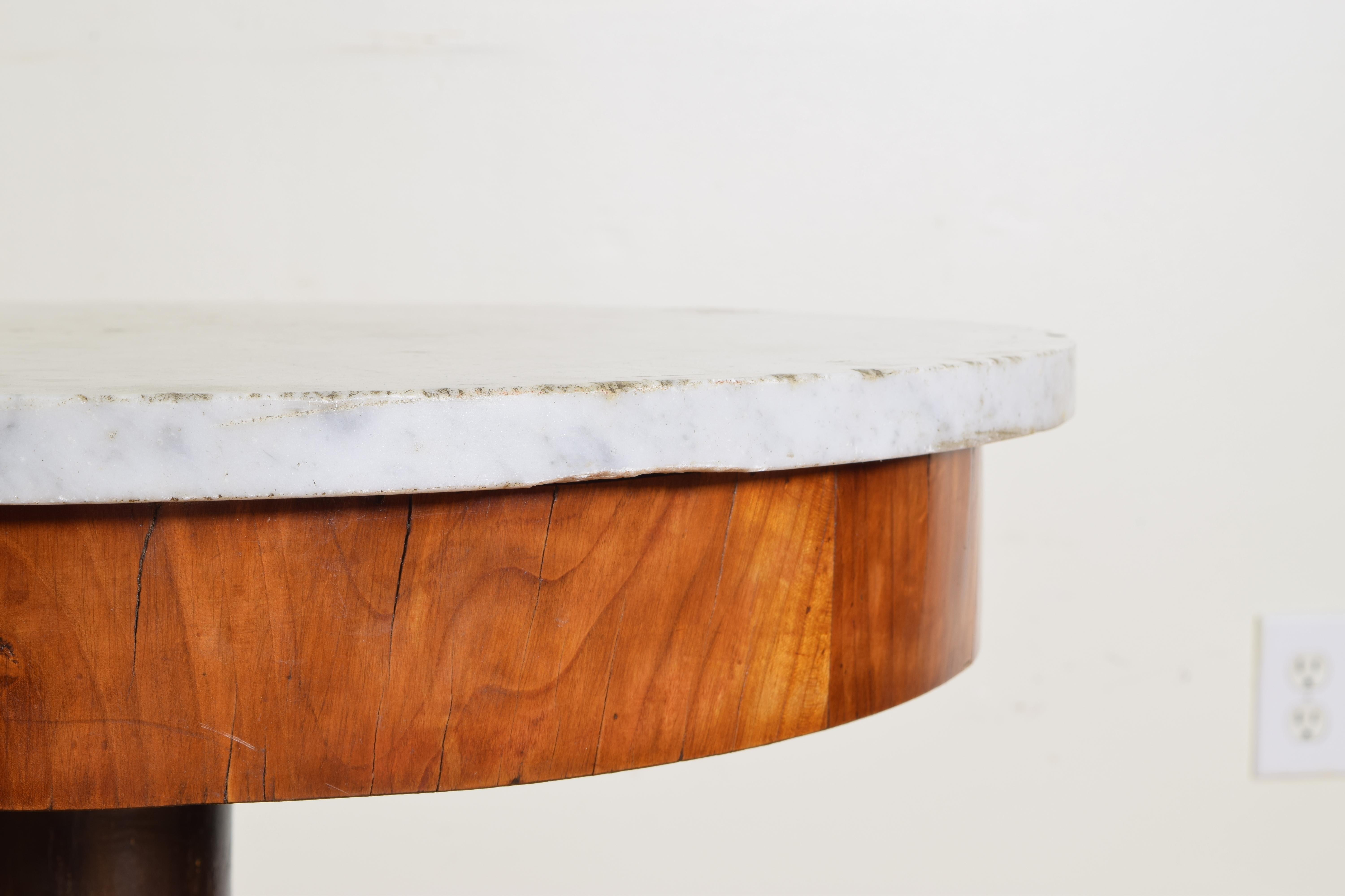 Italian Neoclassical Walnut, Ebonized, Giltwood Marble-Top Center Table 2