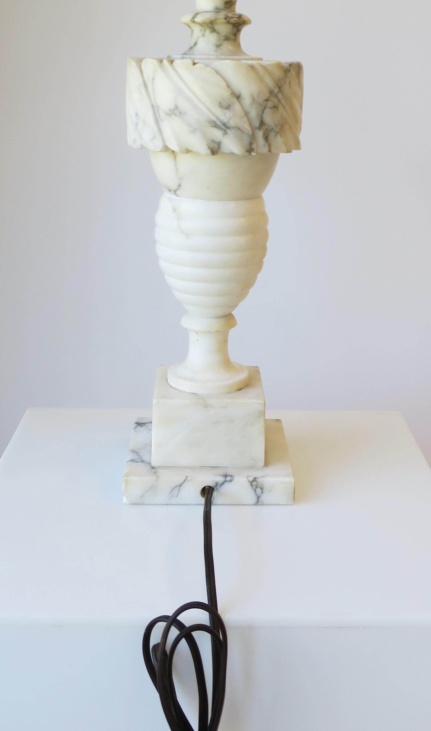 Italian Neoclassical Marble Urn Table or Desk Lamp 9