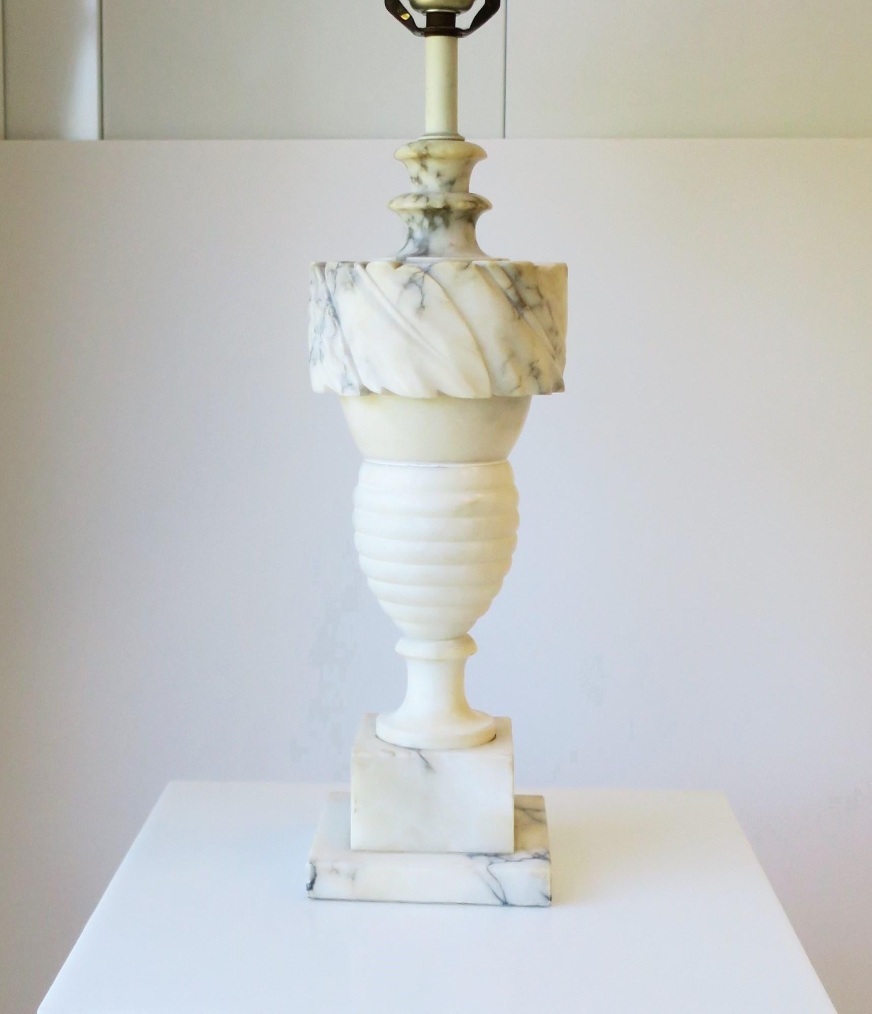 20th Century Italian Neoclassical Marble Urn Table or Desk Lamp