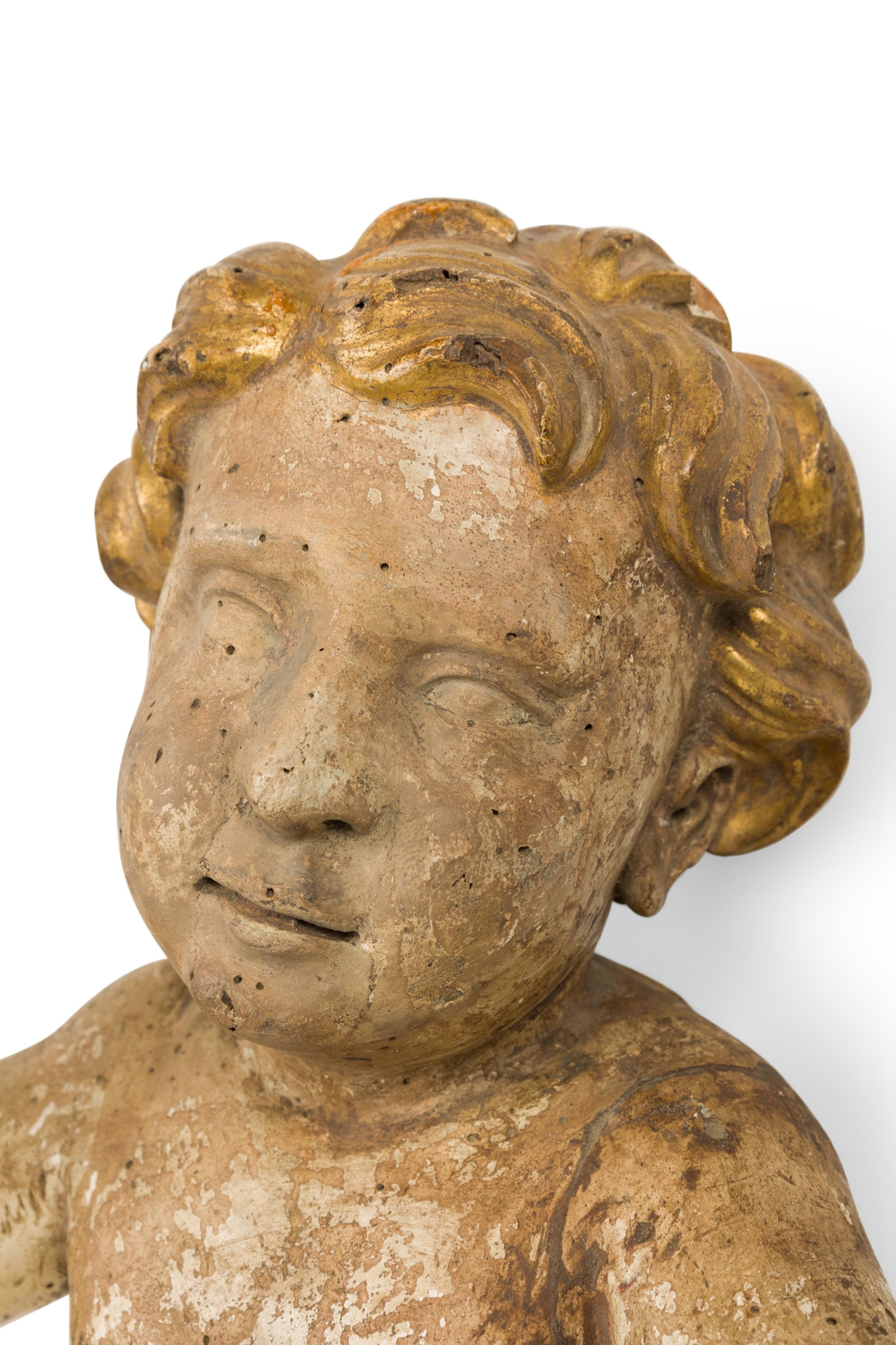 Estatua neoclásica italiana de madera de Cupido siglo XVIII y antes en venta