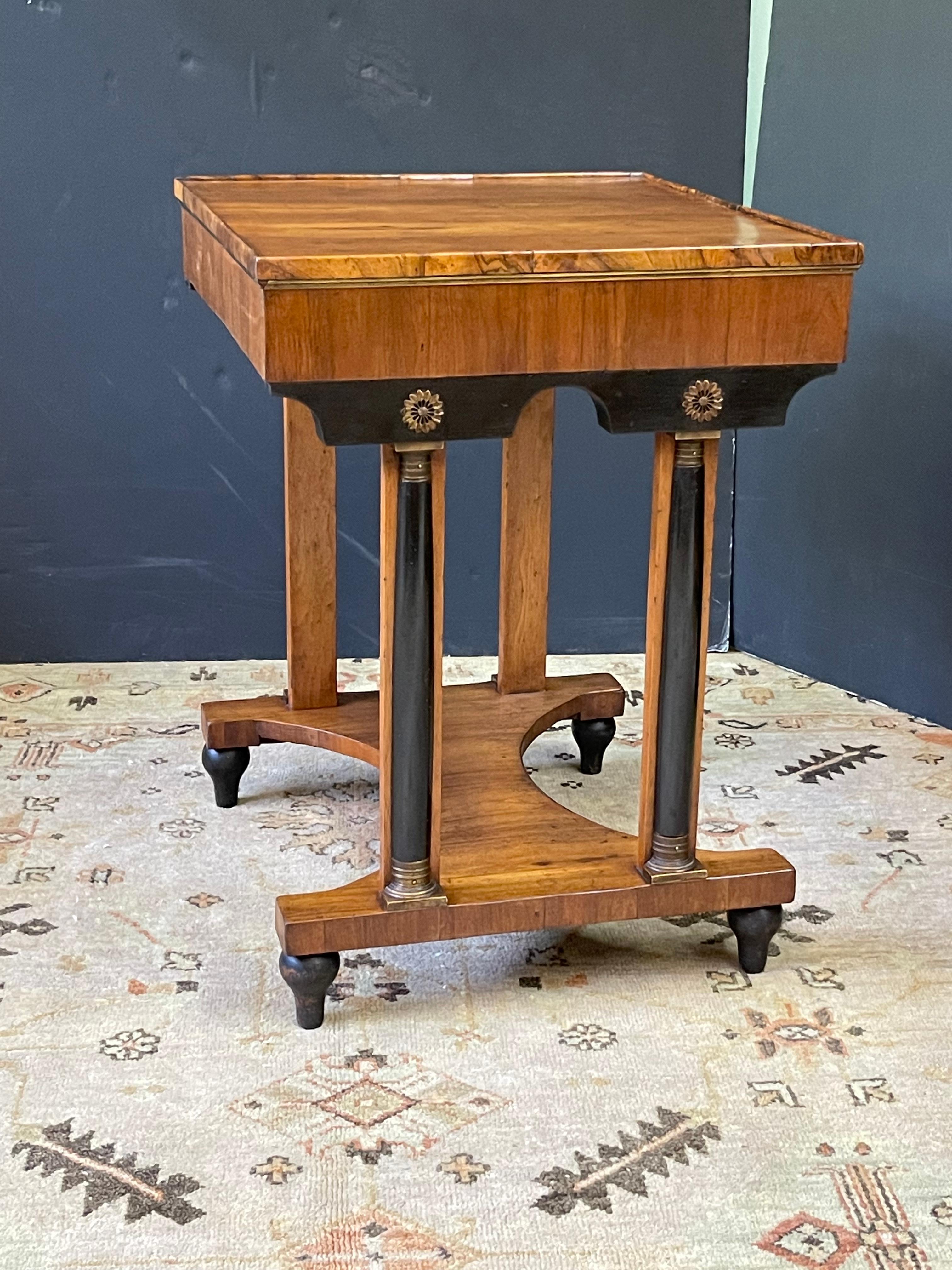 Brass Italian Neoclassical Writing Table, 19th Century For Sale