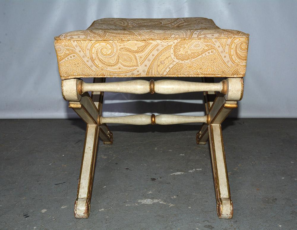 European Italian Neoclassical X-Form Stool For Sale