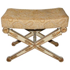 Tabouret italien néoclassique en forme de X