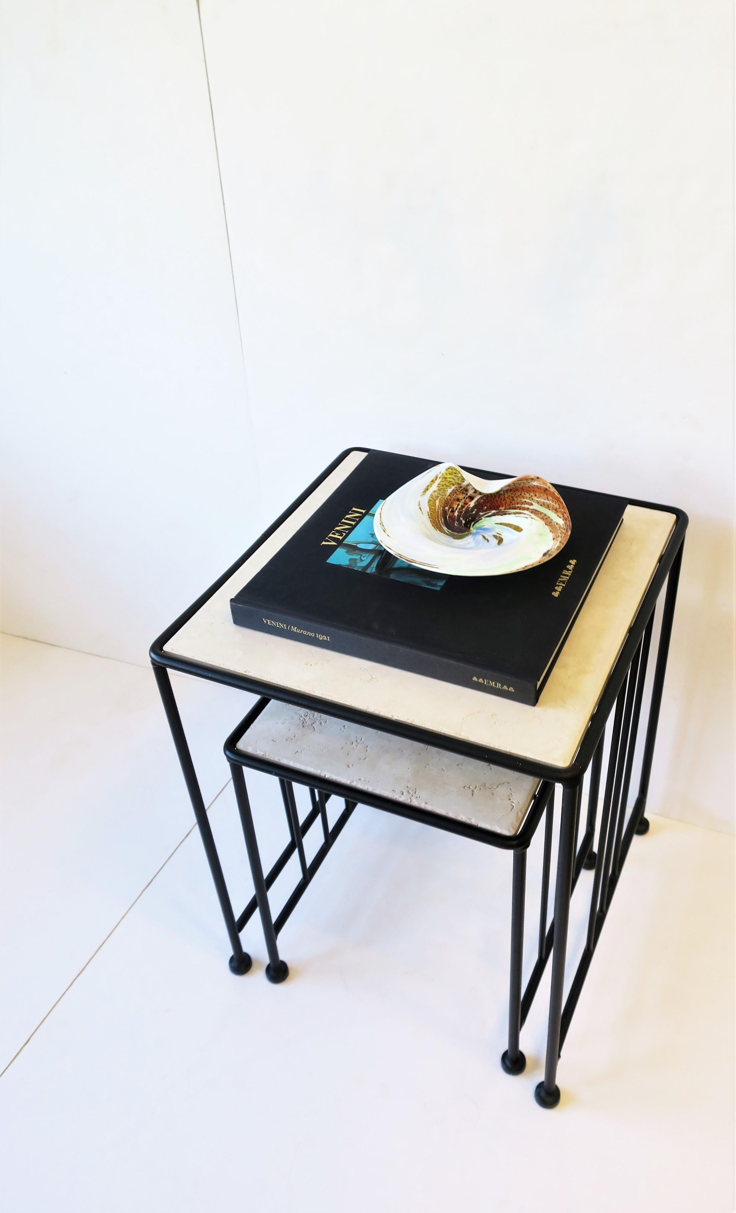 Italian Black End or Nesting Tables in the Art Deco Bauhaus Style For Sale 7