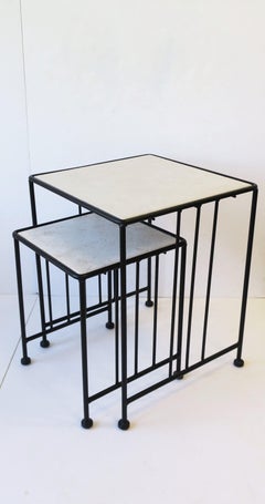 Italian Black End or Nesting Tables in the Art Deco Bauhaus Style