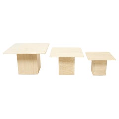 Italian Nesting Tables Made of Travertine, 1970s