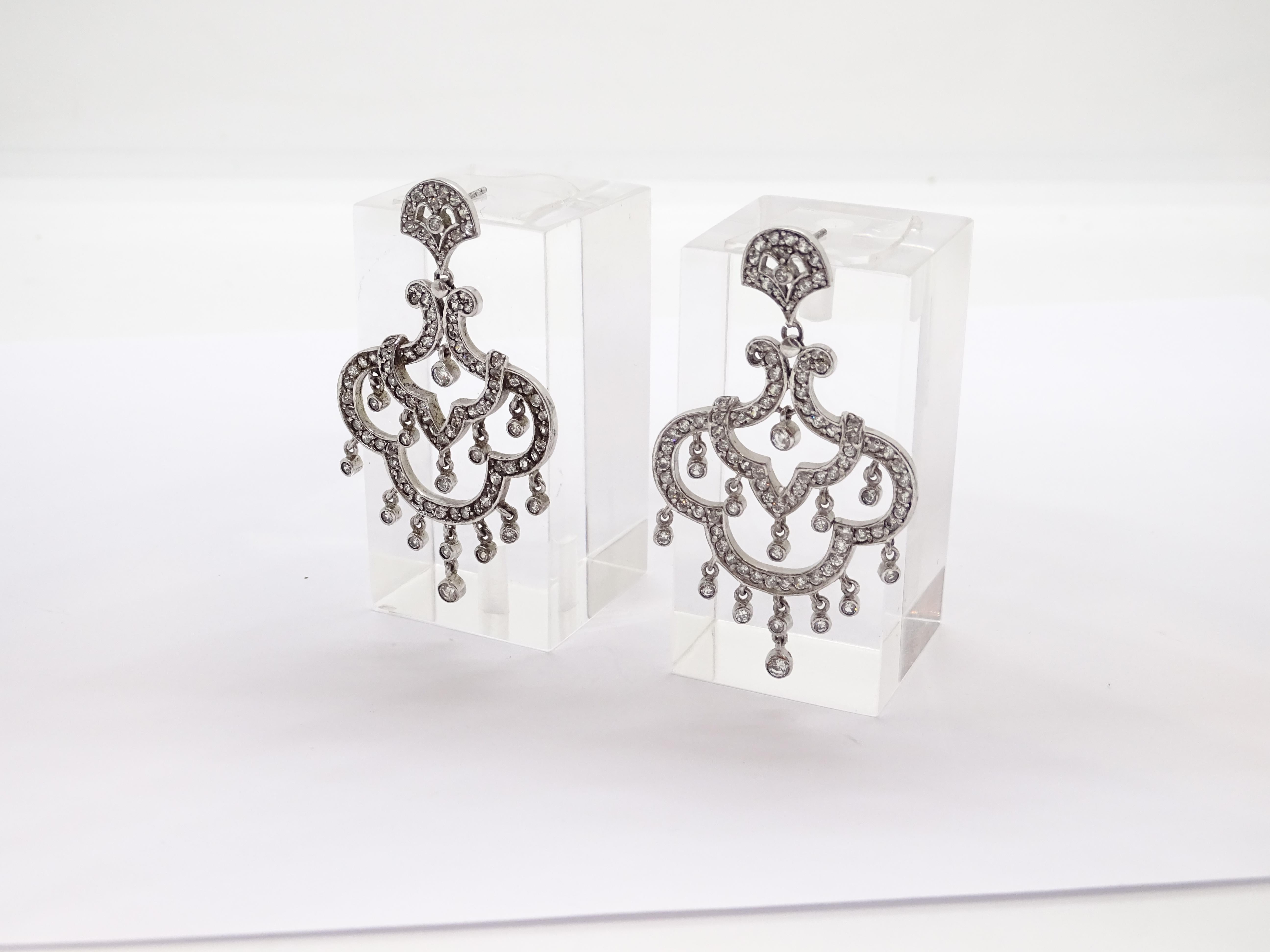 Nuevo italiano Pendientes araña, plata de ley y circonitas en venta 7