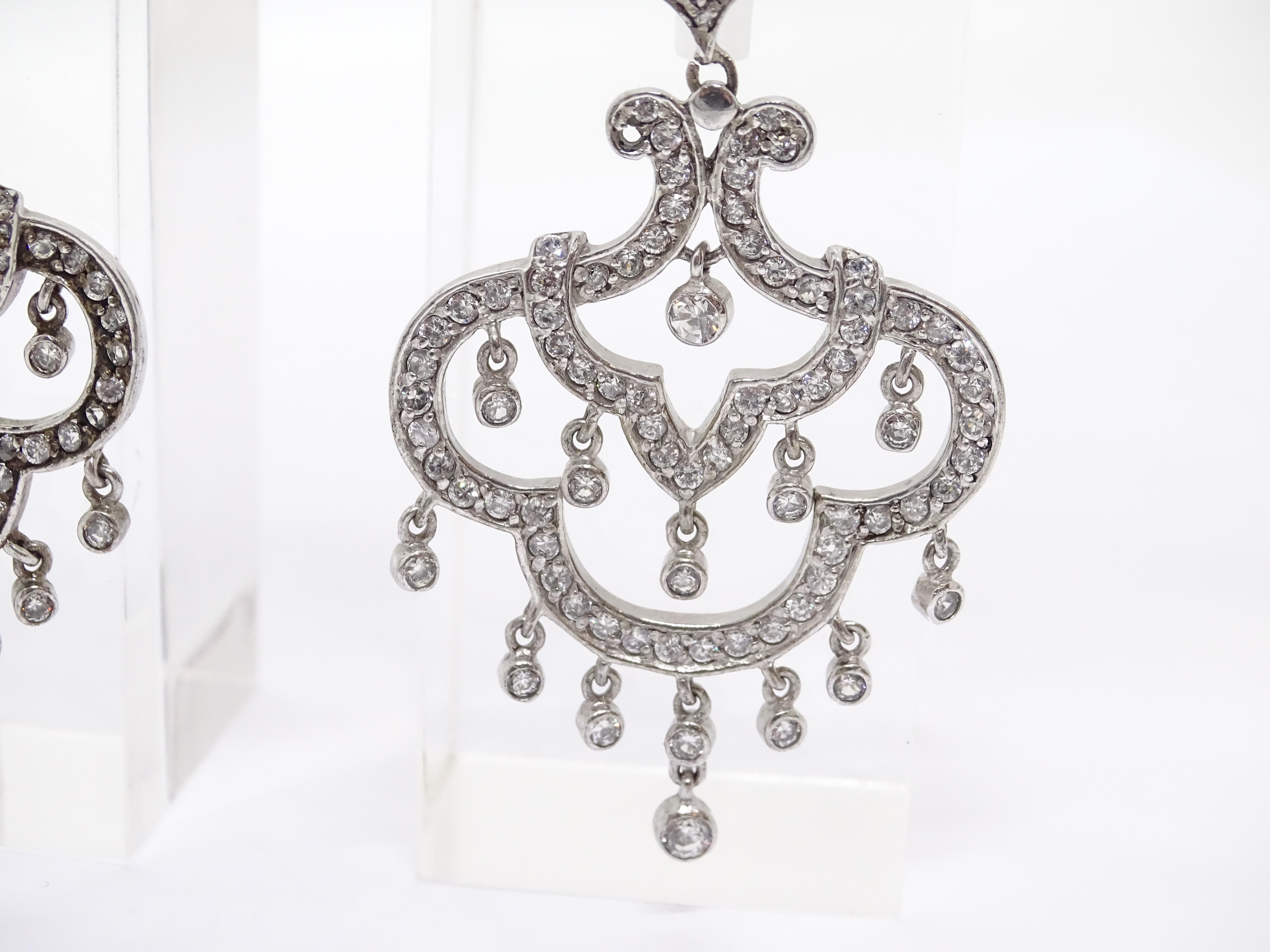 Nuevo italiano Pendientes araña, plata de ley y circonitas en venta 9