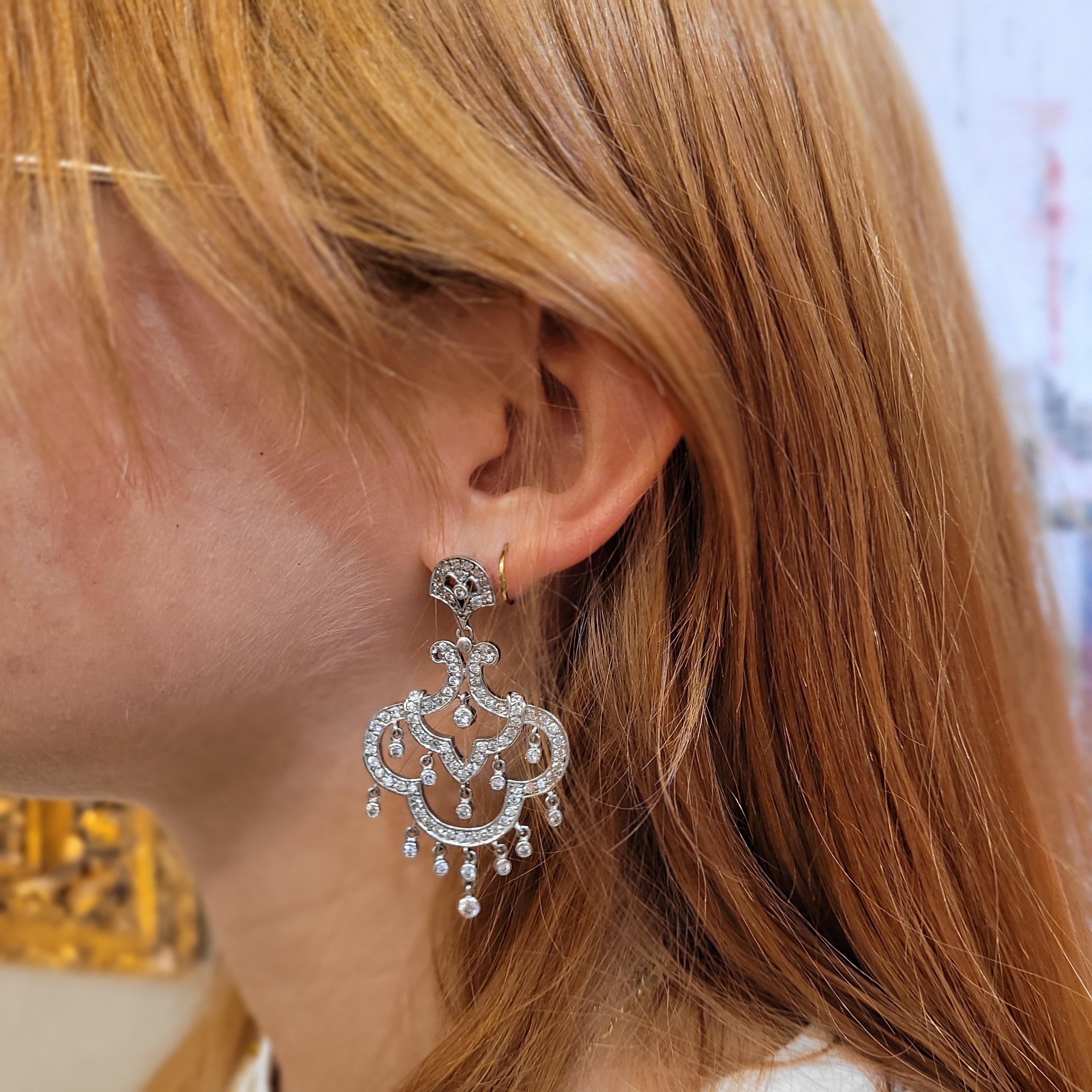 Nuevo italiano Pendientes araña, plata de ley y circonitas Art Nouveau en venta