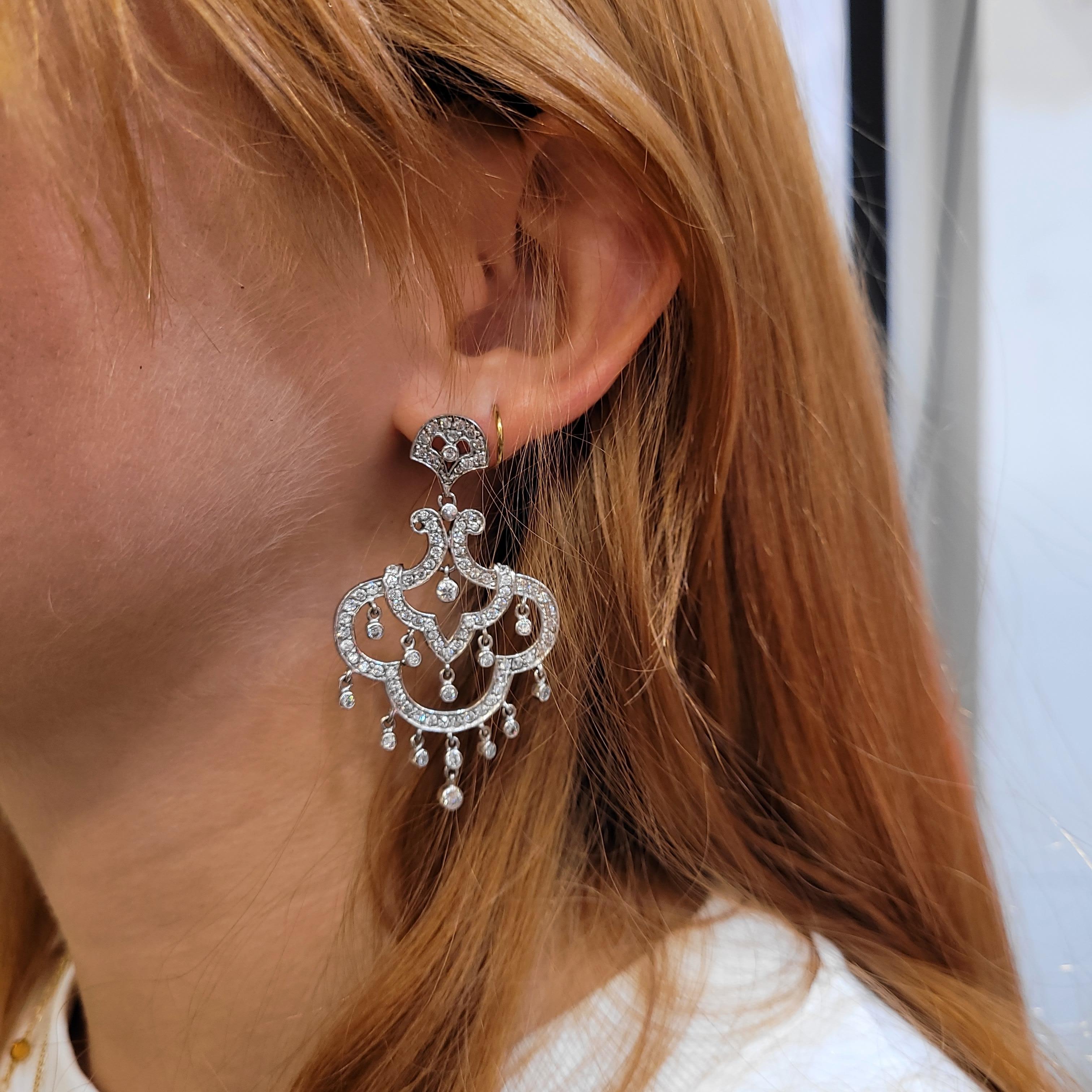 Nuevo italiano Pendientes araña, plata de ley y circonitas Corte de bola en venta