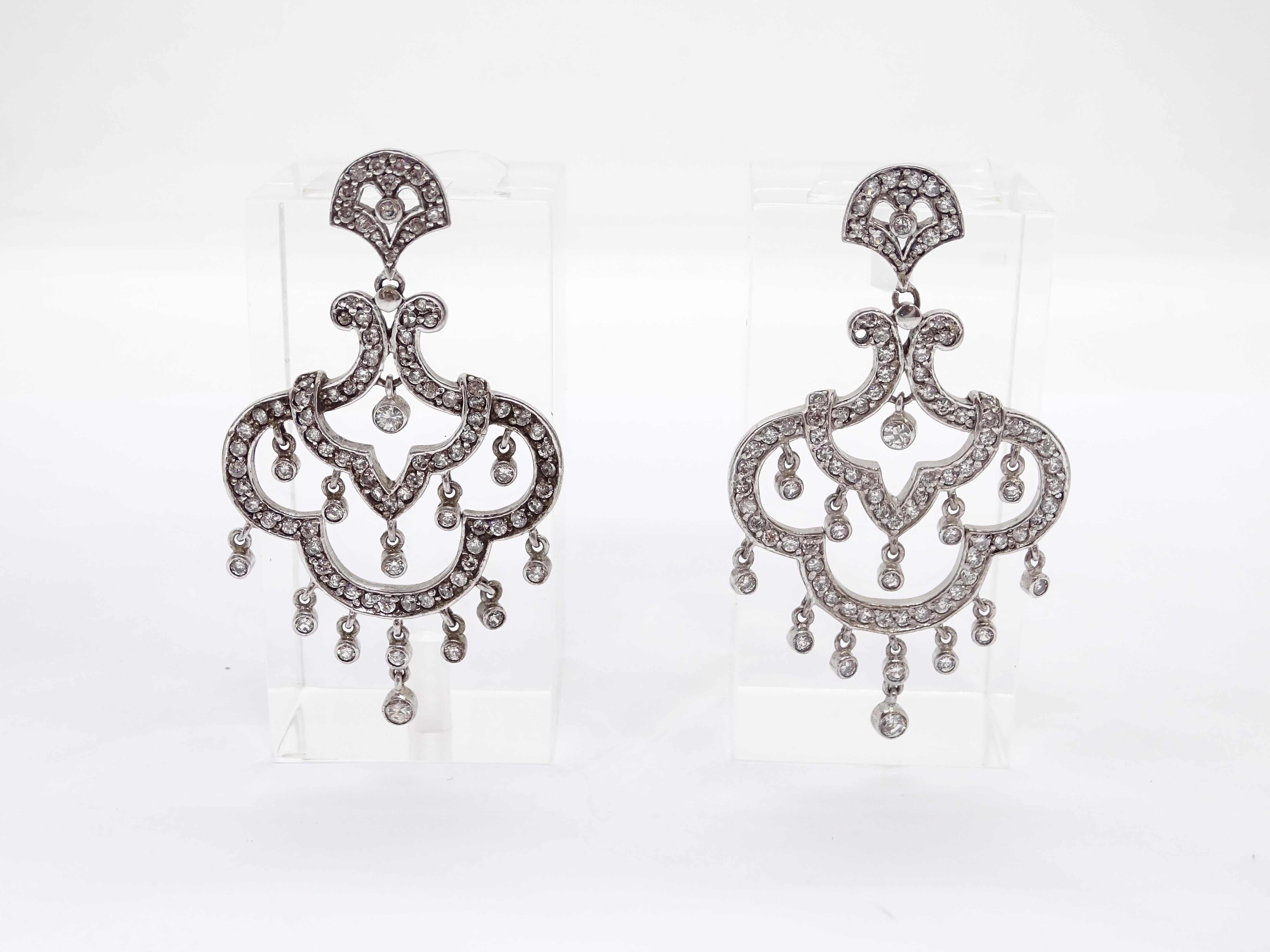Femenino o masculino Nuevo italiano Pendientes araña, plata de ley y circonitas en venta