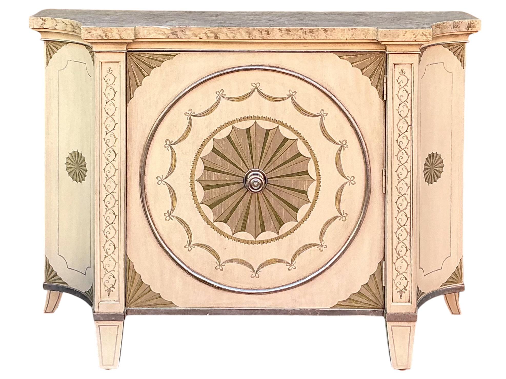 Italienische Zeitungen im klassischen Stil, handbemalt, Top-Schrank / Anrichte im Angebot 6