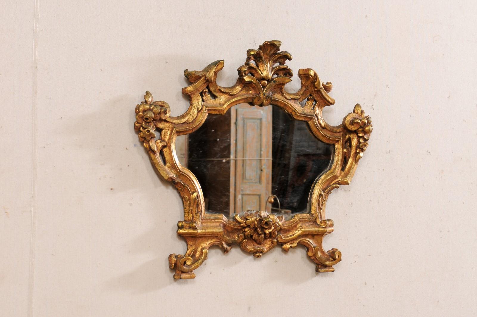 19th Century Italian Nicely-Carved Accent Mirror 19th C. For Sale
