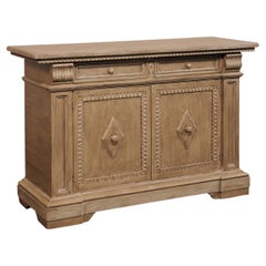 Credenza Italiana De Madera Bien Detallada Con Cajones Extraíbles (5 Pies De Largo)