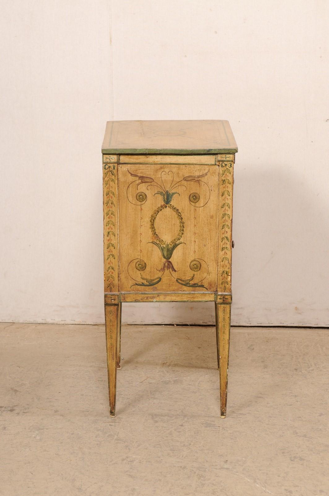 Italian Nicely Painted Two-Drawer Side Chest, 19th C For Sale 2