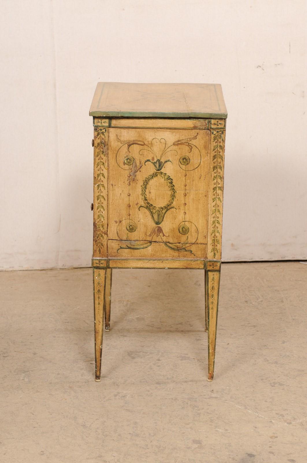 Italian Nicely Painted Two-Drawer Side Chest, 19th C For Sale 4
