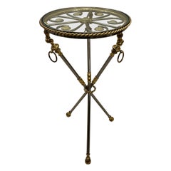 Italian Nickel and Brass Tripod Drinks Table