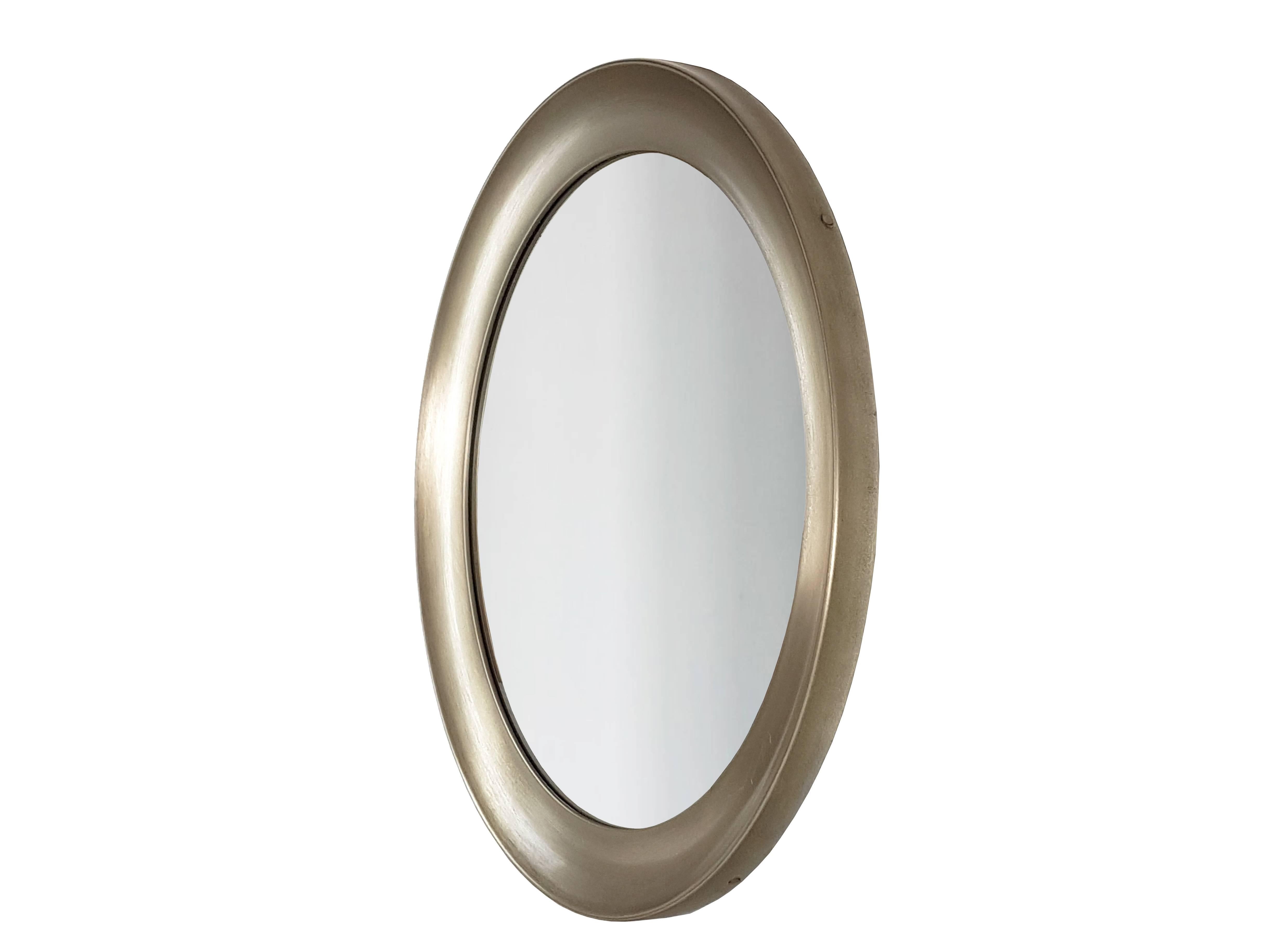 Italian Nickel Plated Brass Round Mirror Narcisso By Sergio Mazza Italian Nickel Plated Brass Round Mirror Narcisso By Sergio Mazza For Artemide At 1stdibs
