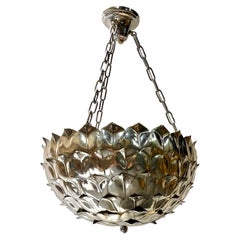 Retro Italian Nickel Plated Pendant Fixture