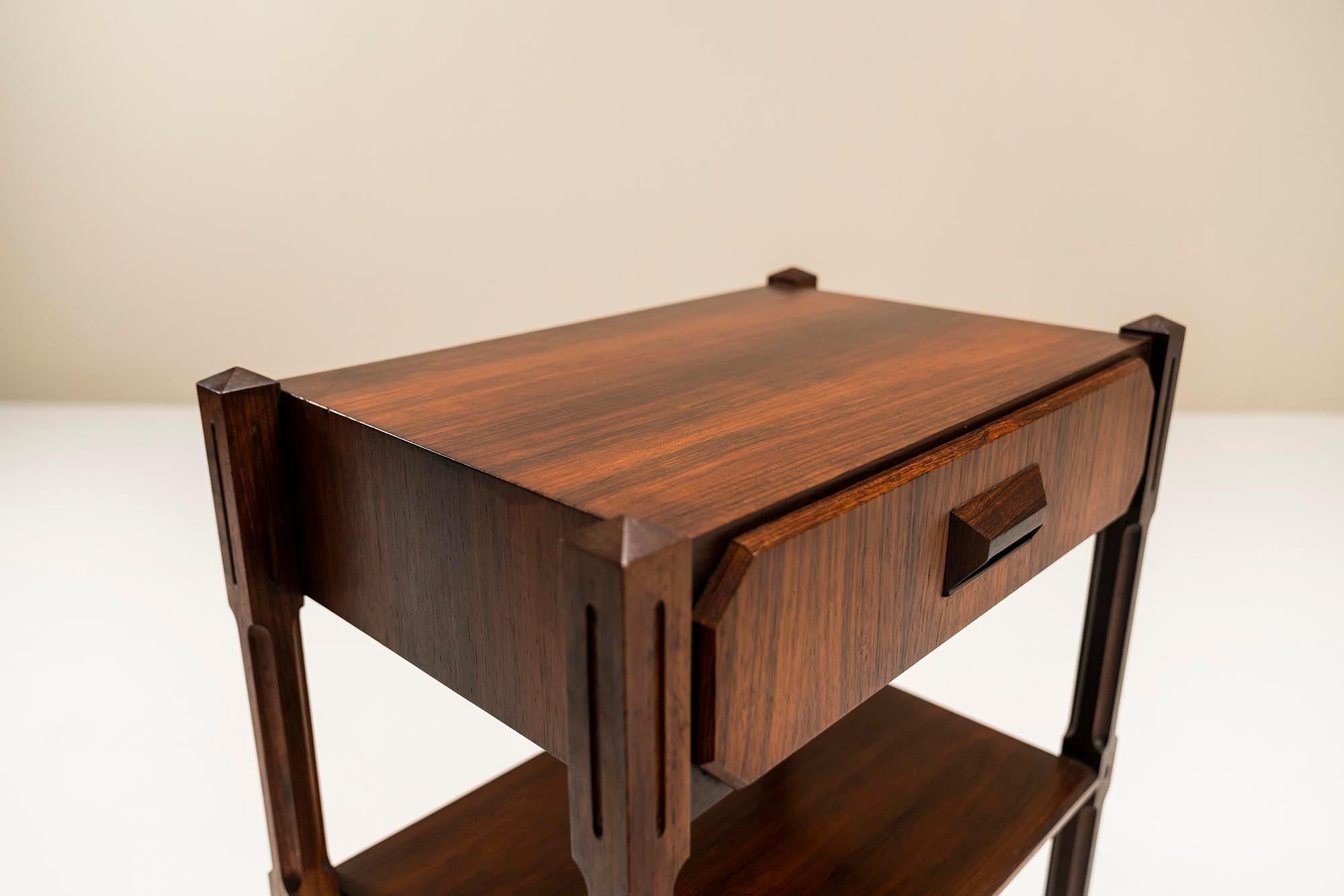 Italian Nightstands in Rosewood in the Manner of Ico Parisi, Italy, 1950s 6