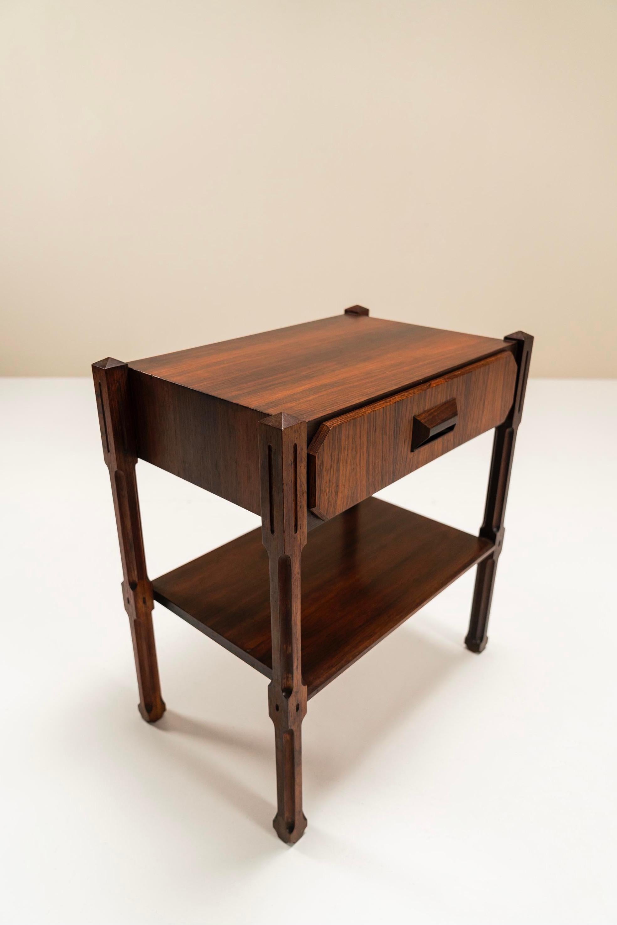 Italian Nightstands in Rosewood in the Manner of Ico Parisi, Italy, 1950s 7