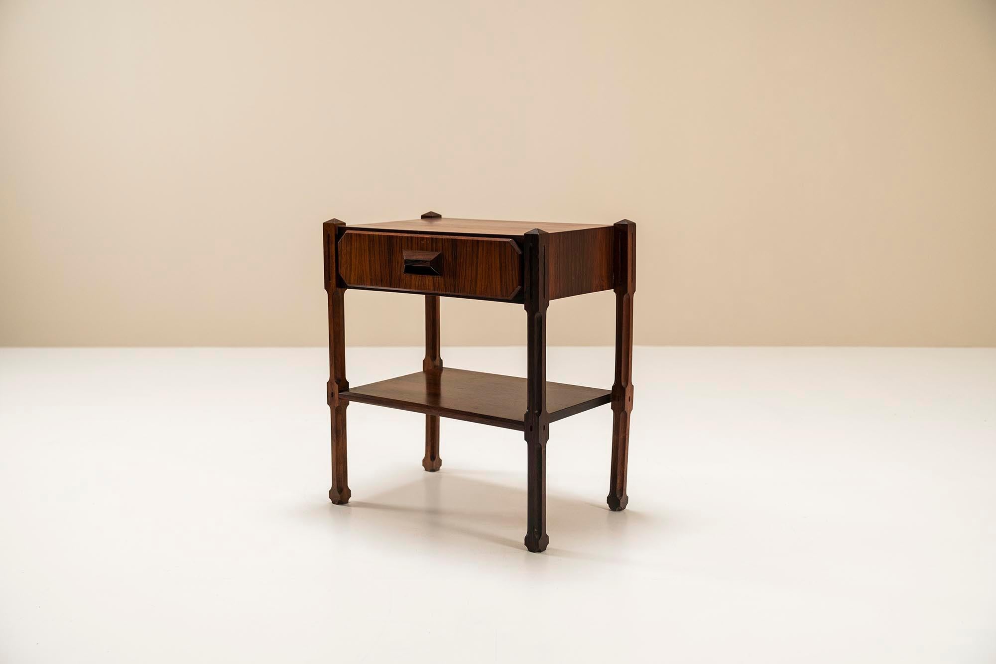 Mid-20th Century Italian Nightstands in Rosewood in the Manner of Ico Parisi, Italy, 1950s