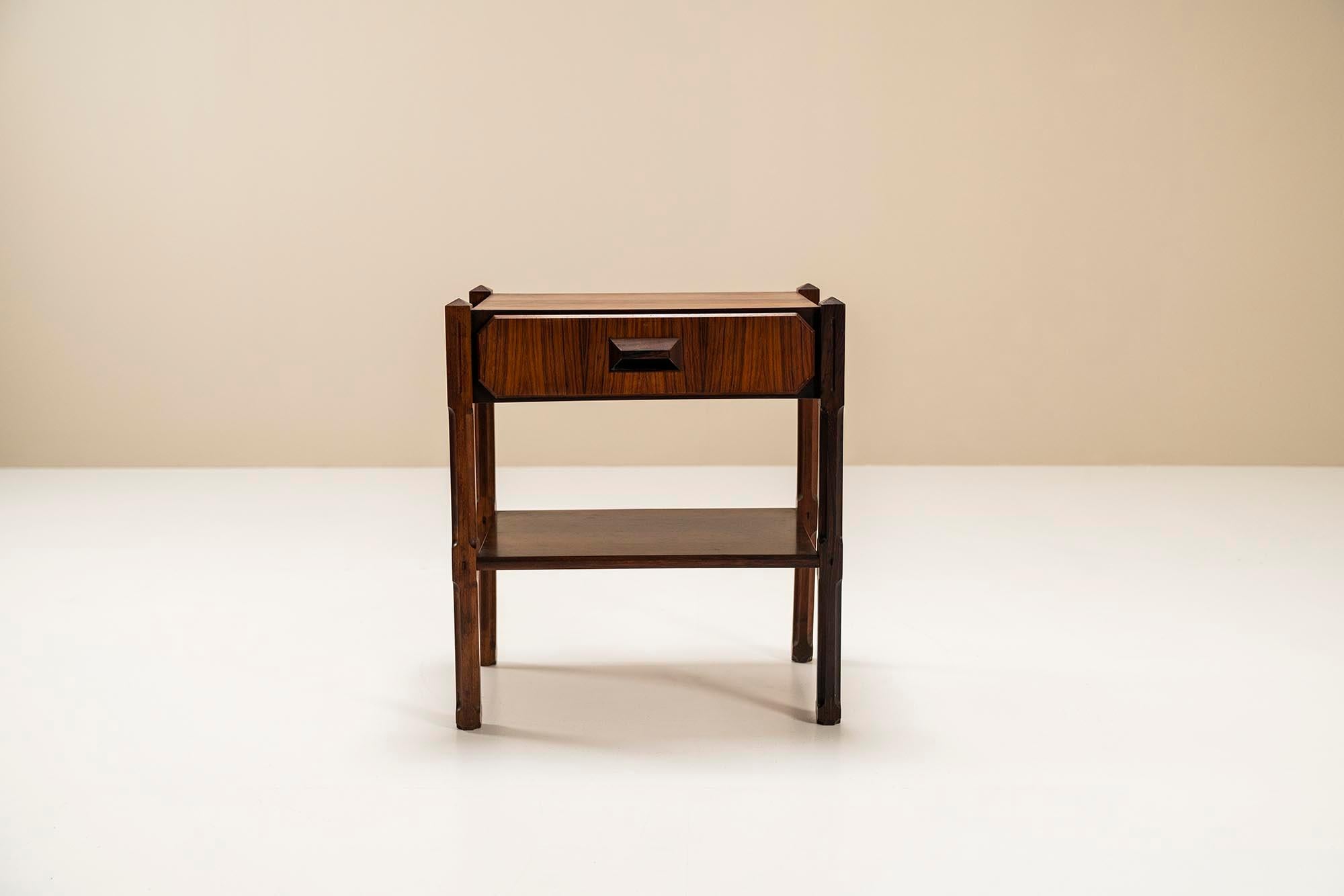 Italian Nightstands in Rosewood in the Manner of Ico Parisi, Italy, 1950s 1