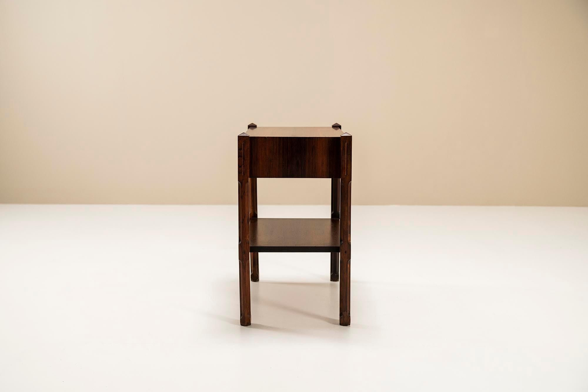 Italian Nightstands in Rosewood in the Manner of Ico Parisi, Italy, 1950s 2