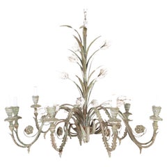 Italian Nine Light Floral Chandelier