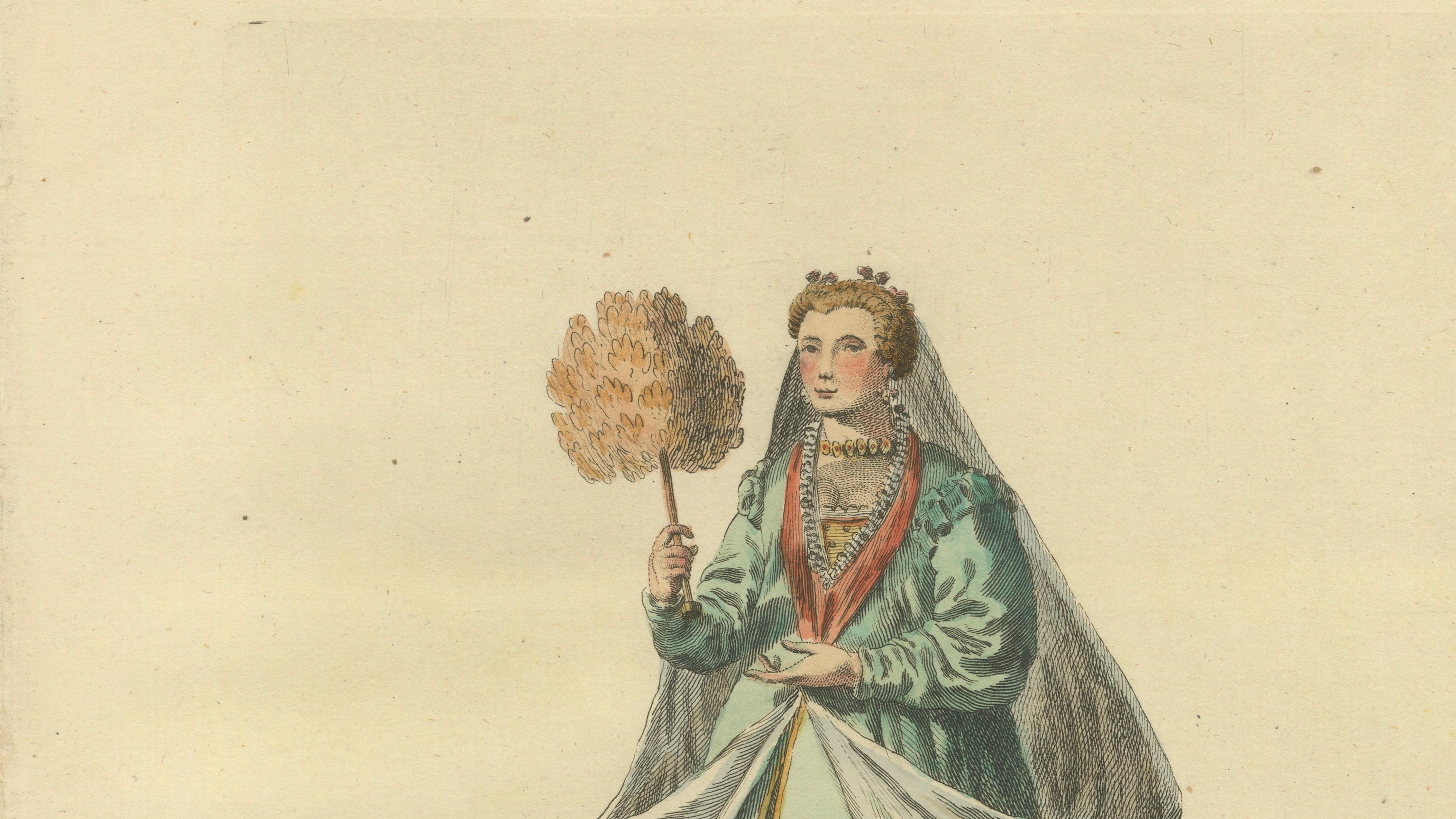 Italian Noble Lady Costume Print, Vicenza Fashion, 1749
