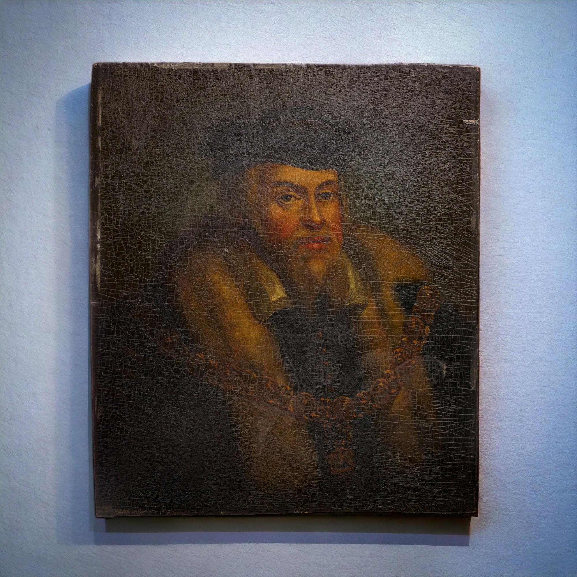 16th century oil on wood panel Italian nobleman  In Fair Condition For Sale In Braintree, GB