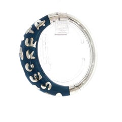 Italian Nouvelle Bague 18K Enamel/Silver/Diamond Bangle