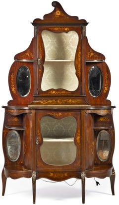 Antique Victorian Mahogany Display Case 19th Century