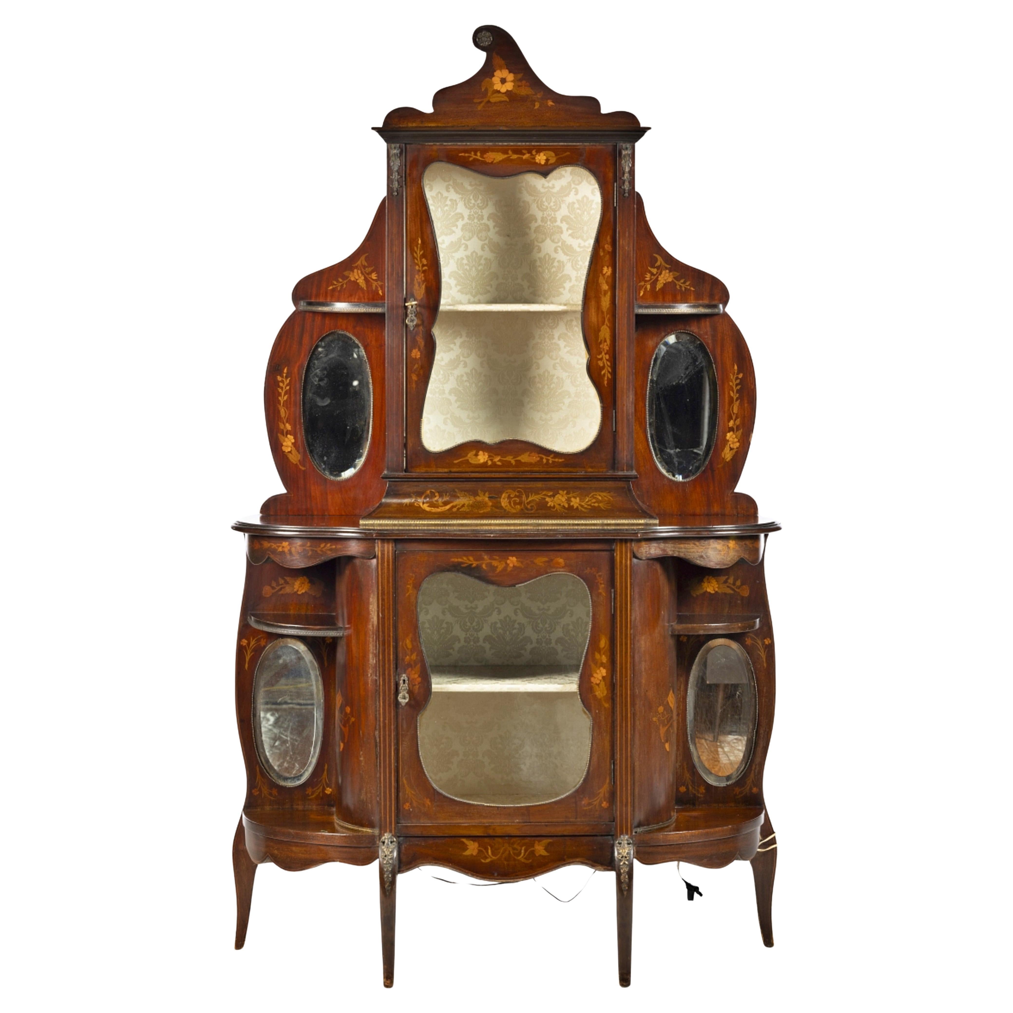 Antique Victorian Mahogany Display Case 19th Century For Sale