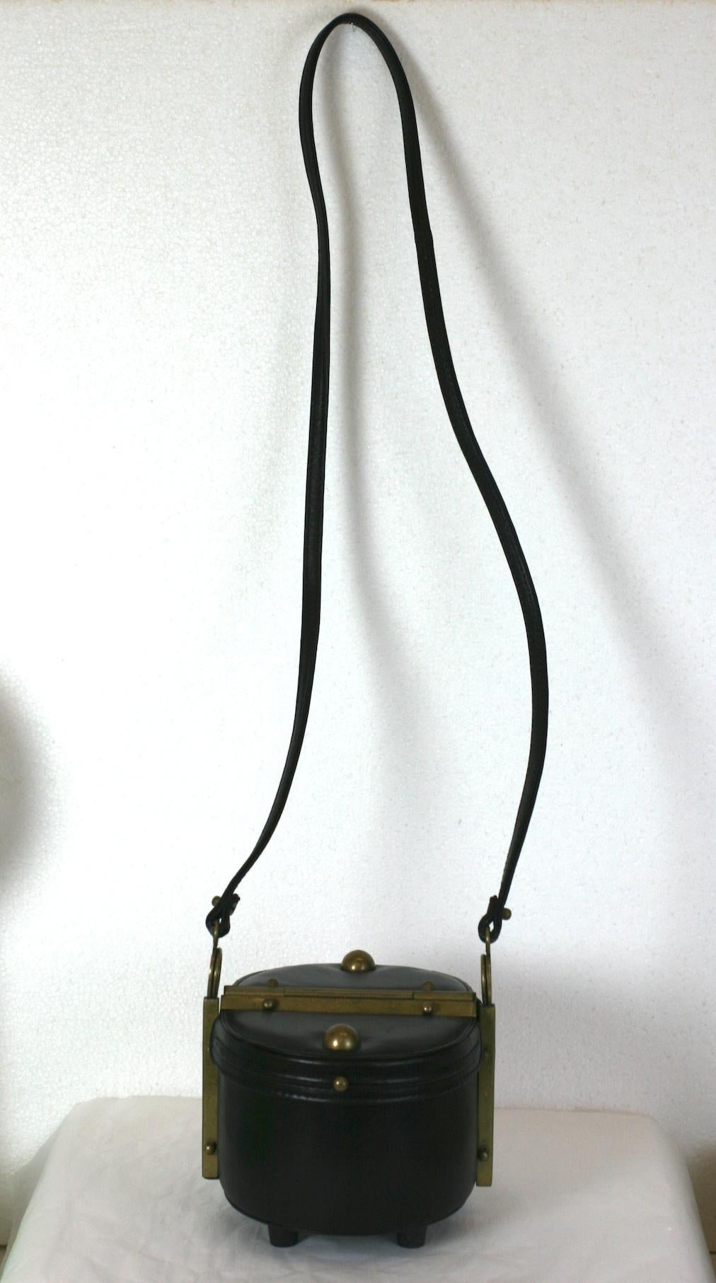 Italian Novelty Black Calf Bag, Freon Firenze In Excellent Condition For Sale In New York, NY