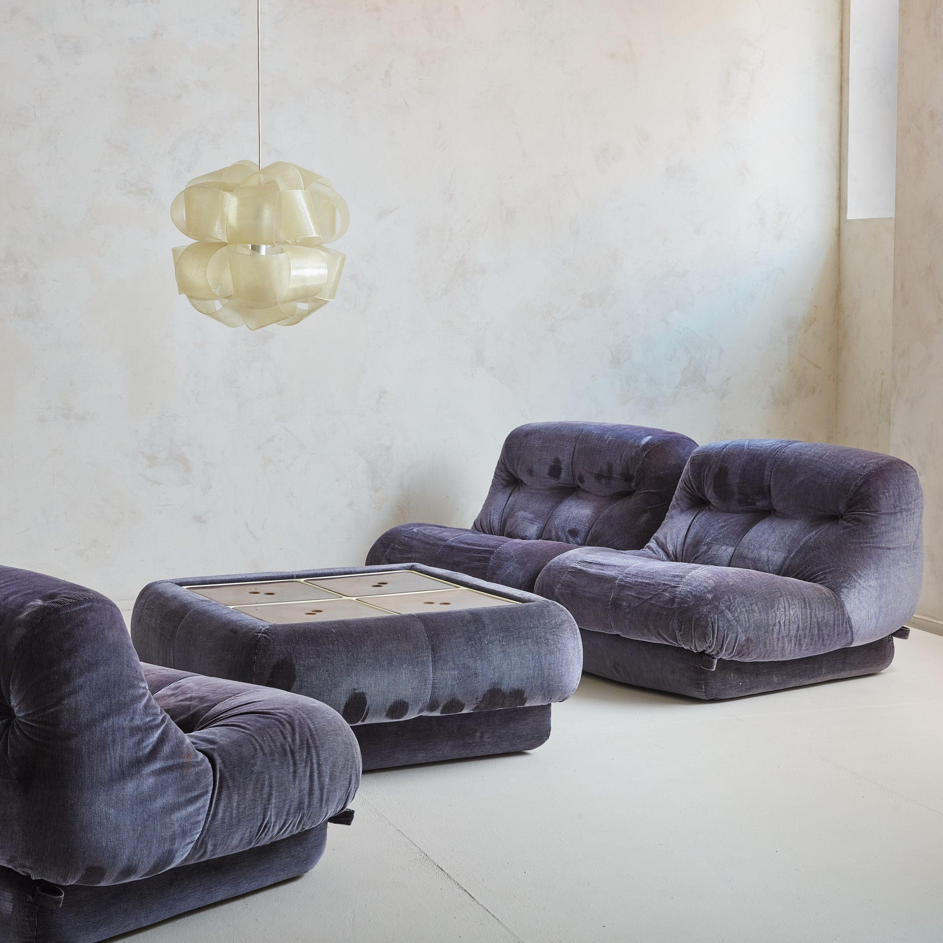Modern Italian ‘Nuvolone’ Modular 4 Seat Sofa + Coffee Table by Rino Maturi