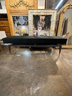 Italian Oak and Brass Bench